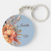 Dankenswerter, gesegneter, floraler Erntedank Schlüsselanhänger (Rückseite)