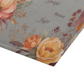 Dankenswerter, gesegneter, floraler Erntedank Schneidebrett (Ecke)