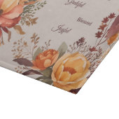 Dankenswerter, gesegneter, floraler Erntedank Schneidebrett (Ecke)