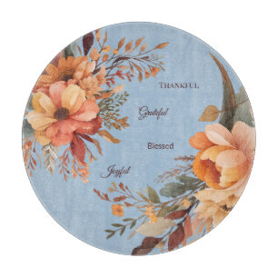Dankenswerter, gesegneter, floraler Erntedank Schneidebrett