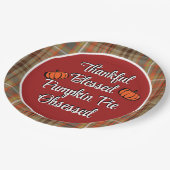 Dankenswerter gesegneter Kürbiskuchen Seltsamer Er Pappteller (Schrägansicht)