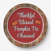 Dankenswerter gesegneter Kürbiskuchen Seltsamer Er Pappteller (Vorderseite)