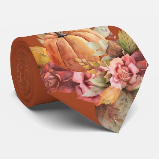 Dankenswerter Herbst Orange Pumpkin Erntedank Krawatte (Gerollt)
