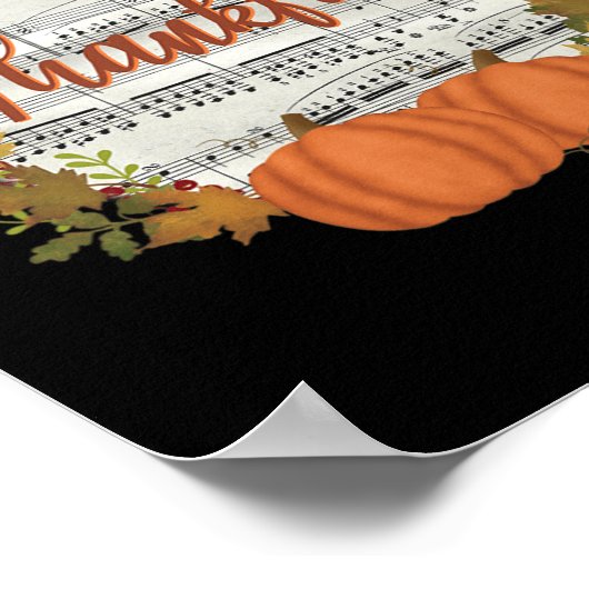 Dankenswerter Herbstreath mit Musik Poster (Ecke)