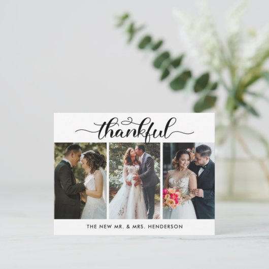 Dankenswerter Hochzeitsfoto-Collage Postkarte (Stehend Vorderseite)