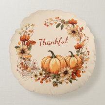 Dankenswerter Kürbis und Blume im Herbst