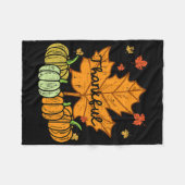 Dankenswerter Leaf Pumpkin Niedlicher Erntedank Fa Fleecedecke (Vorderseite (Horizontal))