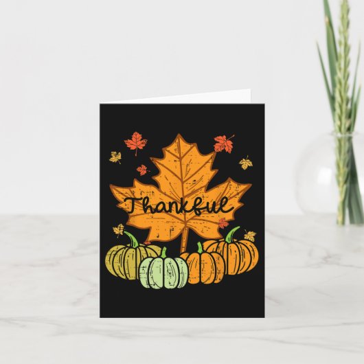 Dankenswerter Leaf Pumpkin Niedlicher Erntedank Fa Karte (Vorderseite)