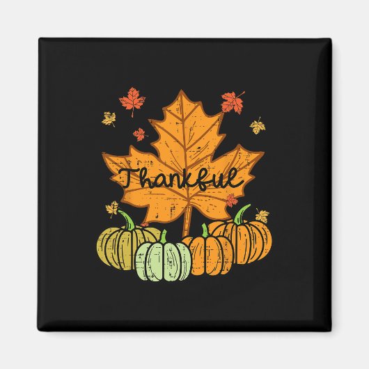 Dankenswerter Leaf Pumpkin Niedlicher Erntedank Fa Magnet (Vorne)