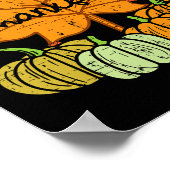 Dankenswerter Leaf Pumpkin Niedlicher Erntedank Fa Poster (Ecke)