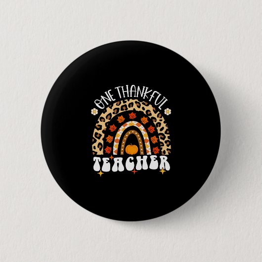 Dankenswerter Lehrer Erntedank Rainbow Leopard Fal Button (Vorderseite)