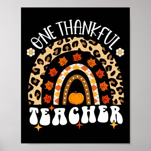 Dankenswerter Lehrer Erntedank Rainbow Leopard Fal Poster (Vorne)