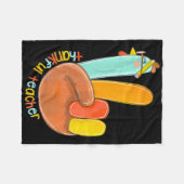 Dankenswerter Lehrer Funny Erntedank Peace Hand Si Fleecedecke (Vorderseite (Horizontal))