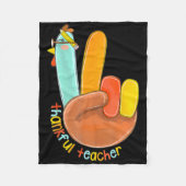 Dankenswerter Lehrer Funny Erntedank Peace Hand Si Fleecedecke (Vorderseite)