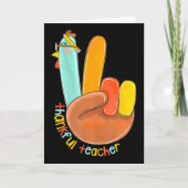Dankenswerter Lehrer Funny Erntedank Peace Hand Si Karte (Vorderseite)