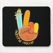 Dankenswerter Lehrer Funny Erntedank Peace Hand Si Mousepad (Vorne)