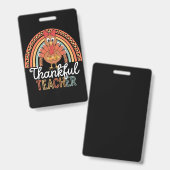 Dankenswerter Lehrer Selig Erntedank School Ausweis (Vorder- & Rückseite)