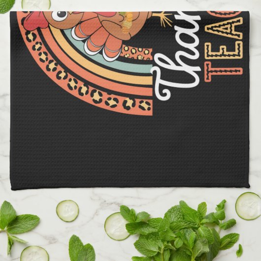 Dankenswerter Lehrer Selig Erntedank School Geschirrtuch (Gefaltet)