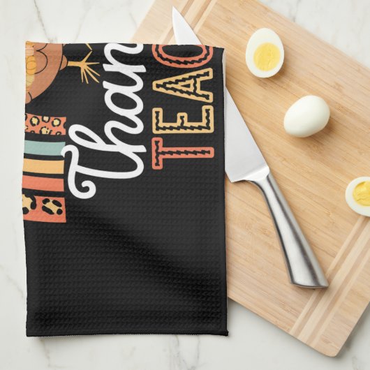 Dankenswerter Lehrer Selig Erntedank School Geschirrtuch (Viertel Falte)