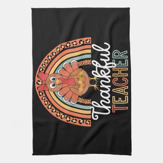 Dankenswerter Lehrer Selig Erntedank School Geschirrtuch (Vertikal)