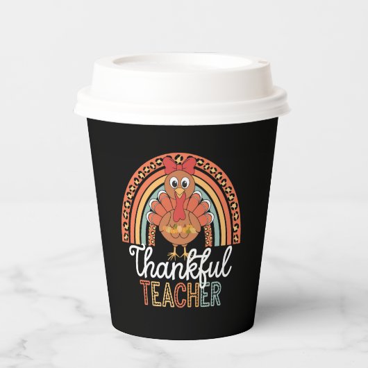 Dankenswerter Lehrer Selig Erntedank School Pappbecher (Vorderseite)