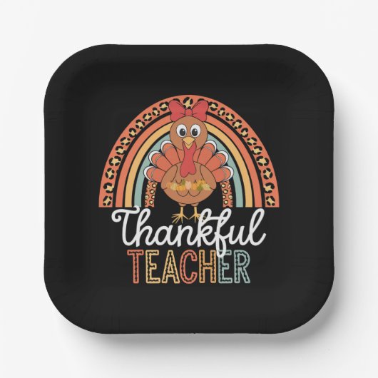 Dankenswerter Lehrer Selig Erntedank School Pappteller (Vorderseite)