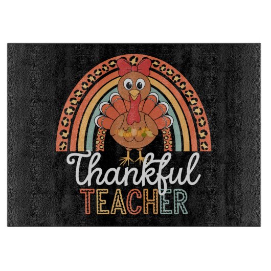 Dankenswerter Lehrer Selig Erntedank School Schneidebrett (Vorderseite)