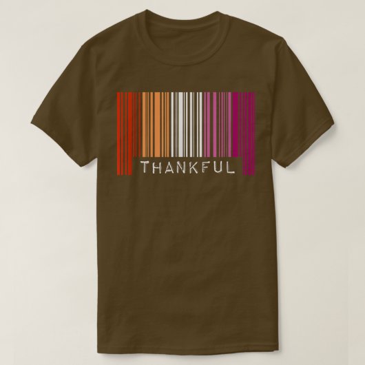 Dankenswerter lesbischer Strichcode-Erntedank P T-Shirt (Design vorne)