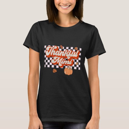 Dankenswerter Mimi Retro-Erntedank-Stürze T-Shirt (Vorderseite)