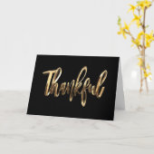 Dankenswerter moderner Black and Gold Script Ernte Karte (Gelbe Blume)