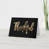 Dankenswerter moderner Black and Gold Script Ernte Karte (Vorderseite)