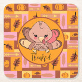 Dankenswerter Niedlicher Erntedank Untersetzer (Vorderseite)