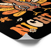 Dankenswerter Night Shift Nurse Groovy Erntedank T Poster (Ecke)