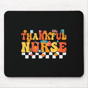 Dankenswerter Nurse Retro Groovy Erntedank Fall RN Mousepad