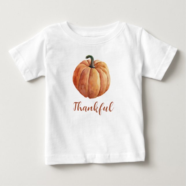 Dankenswerter Orange Pumpkin Herbst Erntedank Baby T-shirt (Vorderseite)