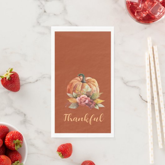Dankenswerter Orange Pumpkin Herbst Erntedank Serviette (Beispiel)