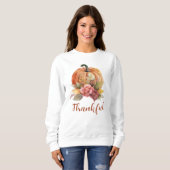 Dankenswerter Orange Pumpkin Herbst Erntedank Sweatshirt (Vorne ganz)