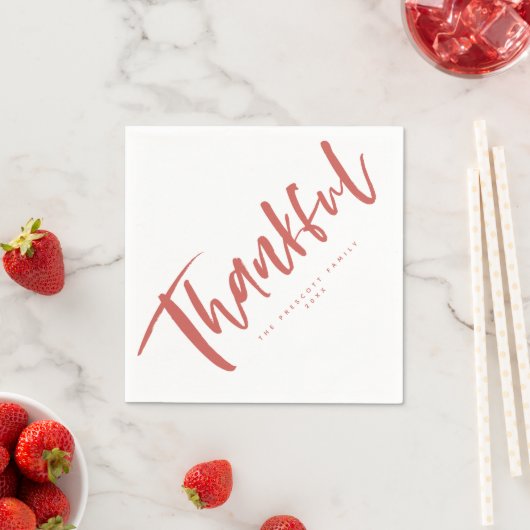 Dankenswerter orangefarbener Erntedank Serviette (Beispiel)