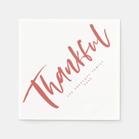 Dankenswerter orangefarbener Erntedank Serviette (Vorderseite)