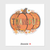 Dankenswerter Pumpkin Erntedank T - Shirt - Gesche Aufkleber (Blatt)