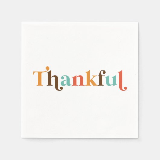 Dankenswerter Retro Schriftart Erntedank Napkins Serviette (Vorderseite)