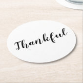 Dankenswerter Schwarz-weißer Erntedank Runder Pappuntersetzer (Angewinkelt)