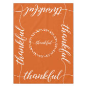 Dankenswerter Script Burnt Orange Erntedank Tischdecke (Vorderseite)