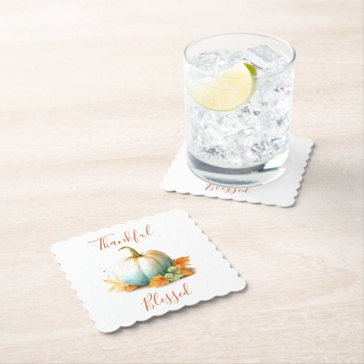 Dankenswerter und gesegneter Erntedank Paper Unter Untersetzer (Vor Ort)