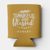 Dankenswerter und gesegneter Erntedank Personalisi Dosenkühler (Rückseite)