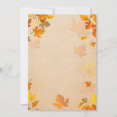 Dankenswertes Herbstleaves Erntedank Dinner Party Einladung (Rückseite)