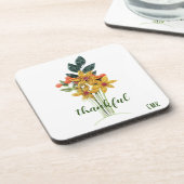 Dankenswertes Herbstpapier - Blume (6) Getränkeuntersetzer (Linke Seite)