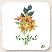 Dankenswertes Herbstpapier - Blume (6) Getränkeuntersetzer (Vorderseite)
