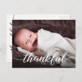 Dankenswertes Script Custom Foto Baby Vielen Dank  Ankündigungspostkarte (Vorne/Hinten)