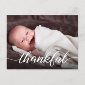Dankenswertes Script Custom Foto Baby Vielen Dank  Ankündigungspostkarte (Vorderseite)